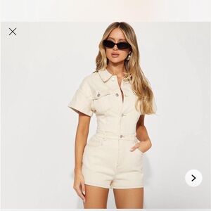 Fashion Nova Cream Jumpsuit
